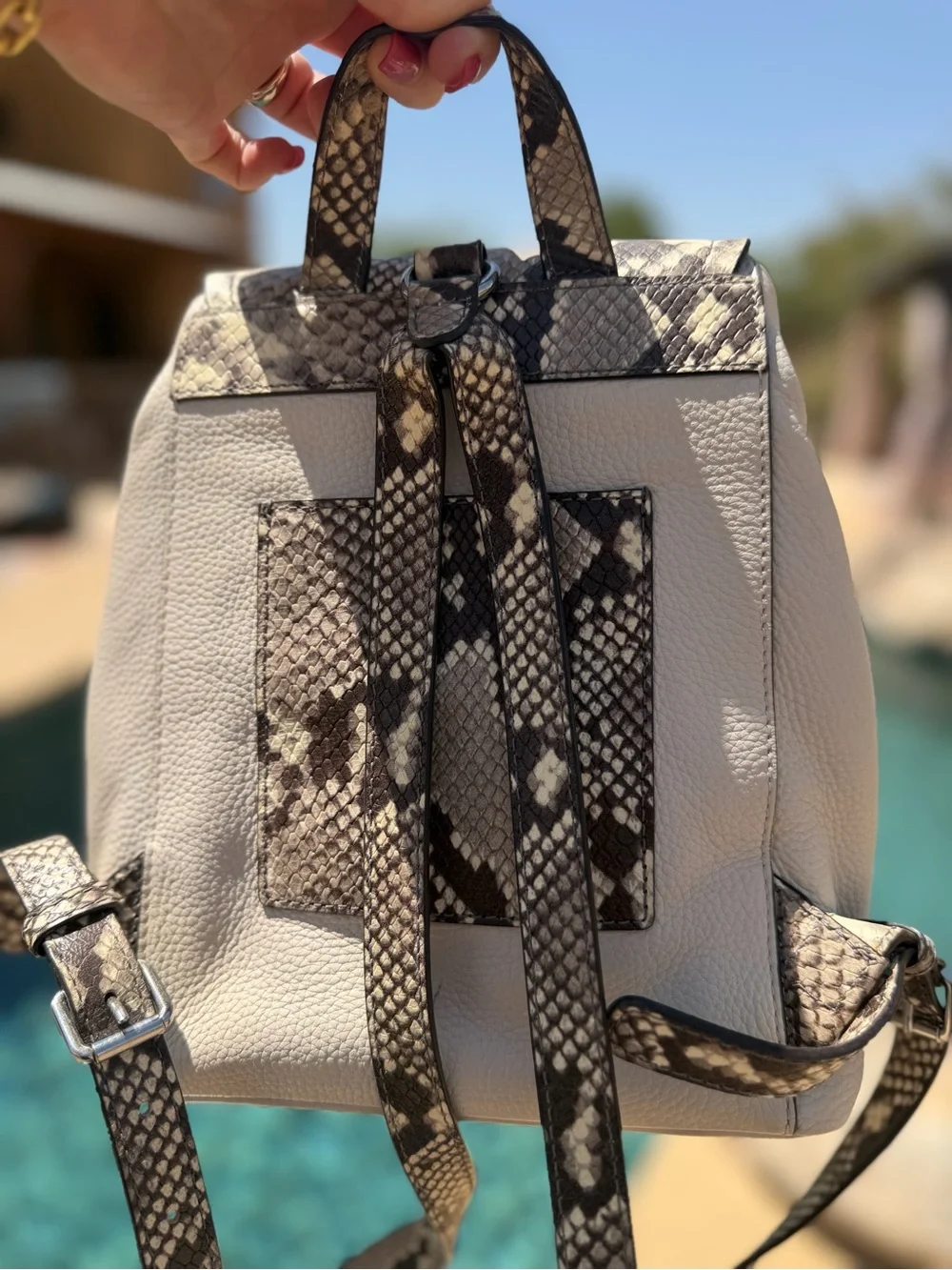 MICHAEL KORS Snake-Print Leather Backpack
