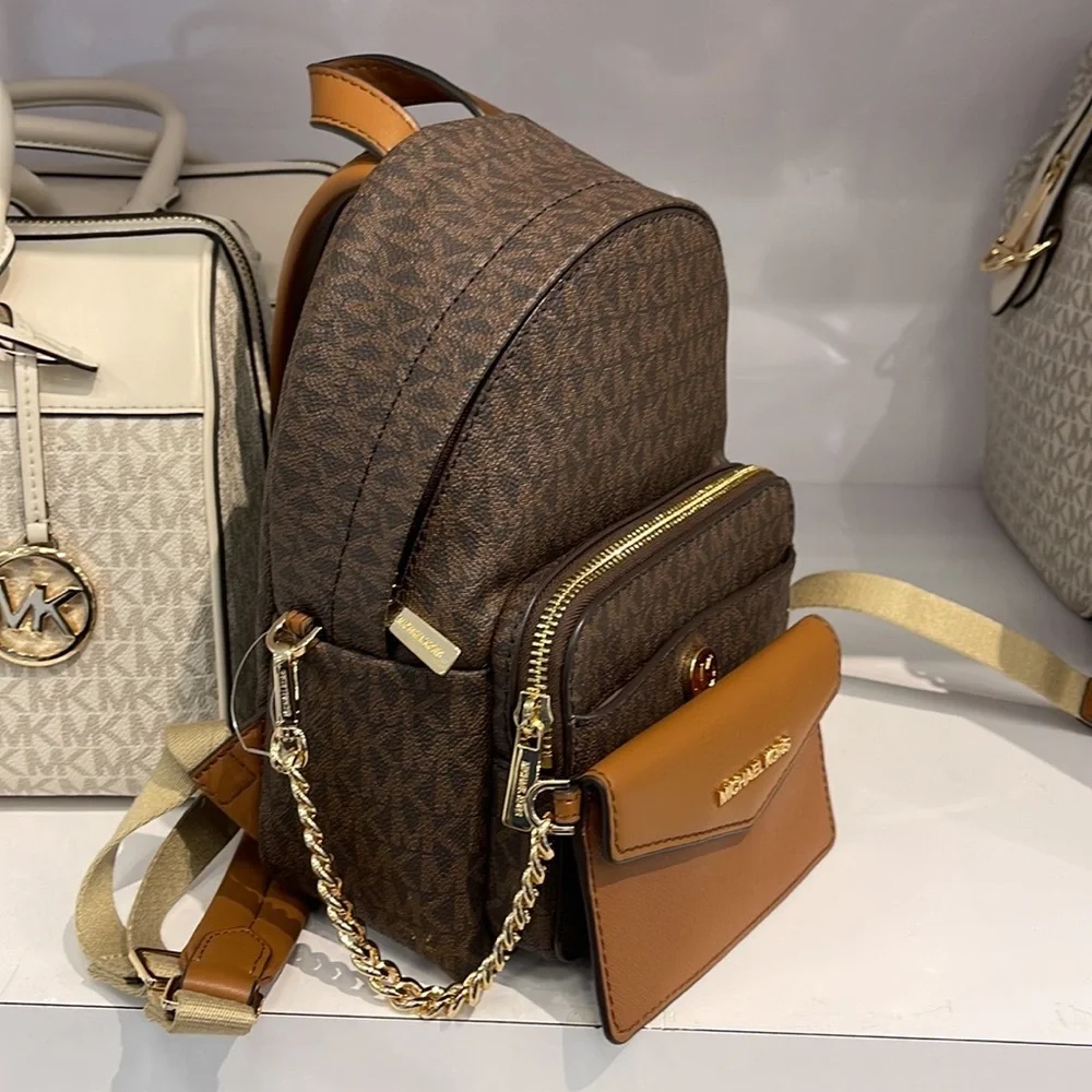 MICHAEL KORS Maisie Extra-Small Logo 2-in-1 Backpack Brown  NWT