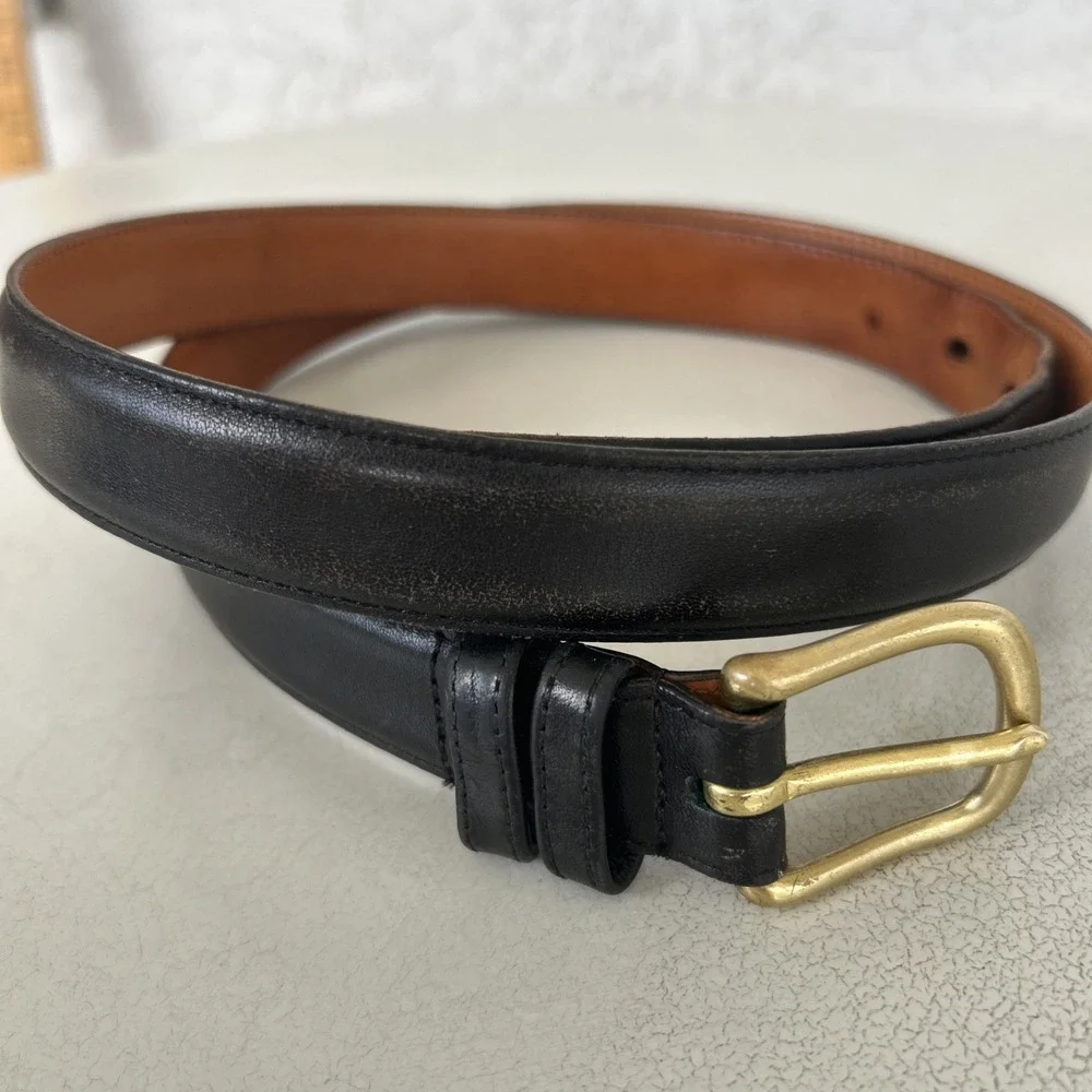 Vtg Coach Womens Leather Belt Black Style 6600 Size 38/95 Brass Buckle