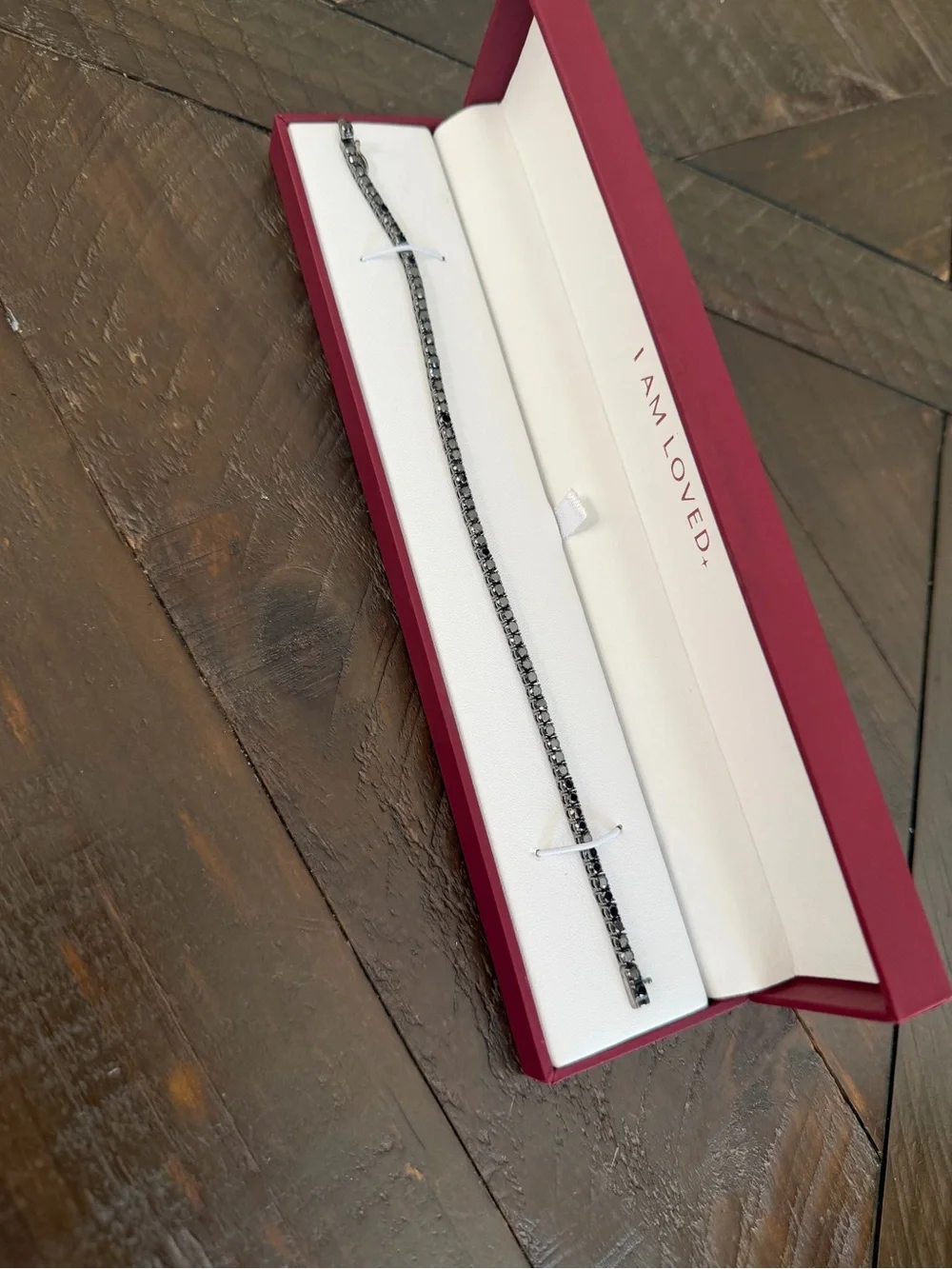 Helzberg Diamonds Black Tennis Bracelet with Dark Stones