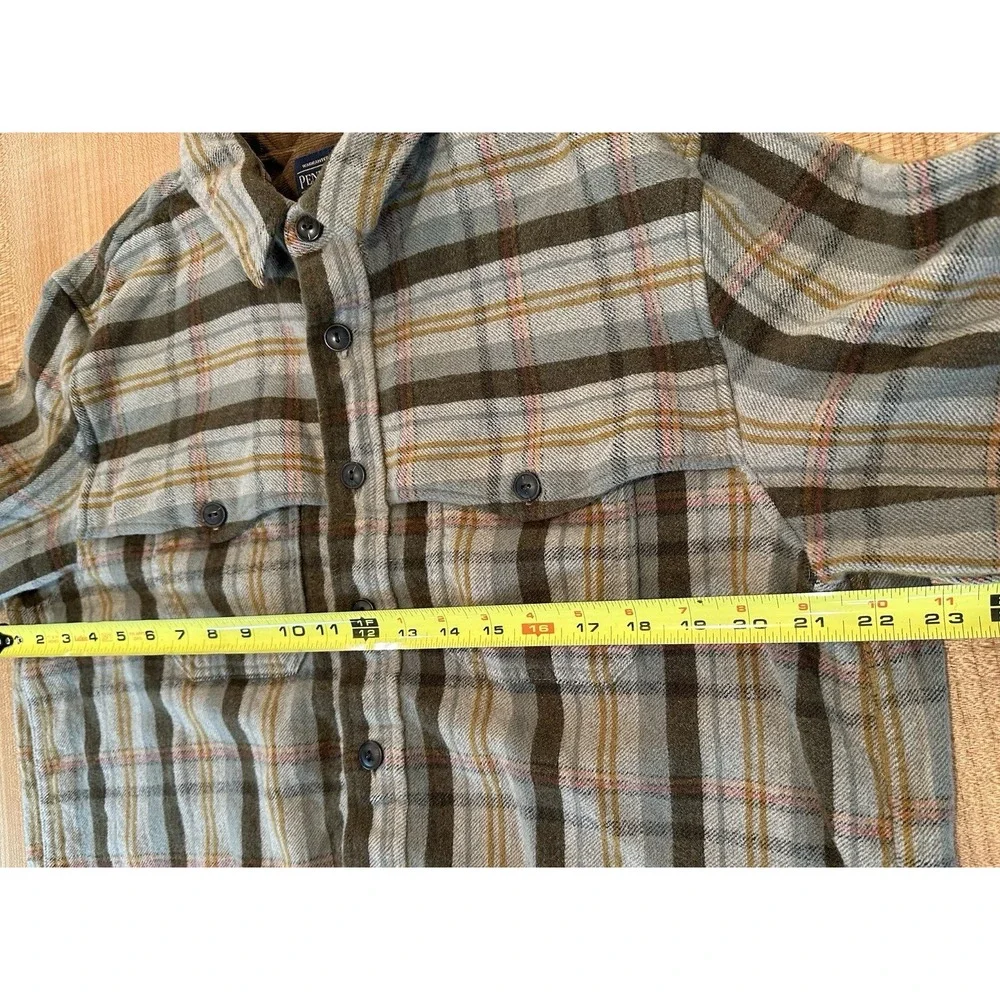 Pendleton Shirt Jacket Mens Brown Tan Plaid Lined Virgin Wool Corduroy Size 2XL