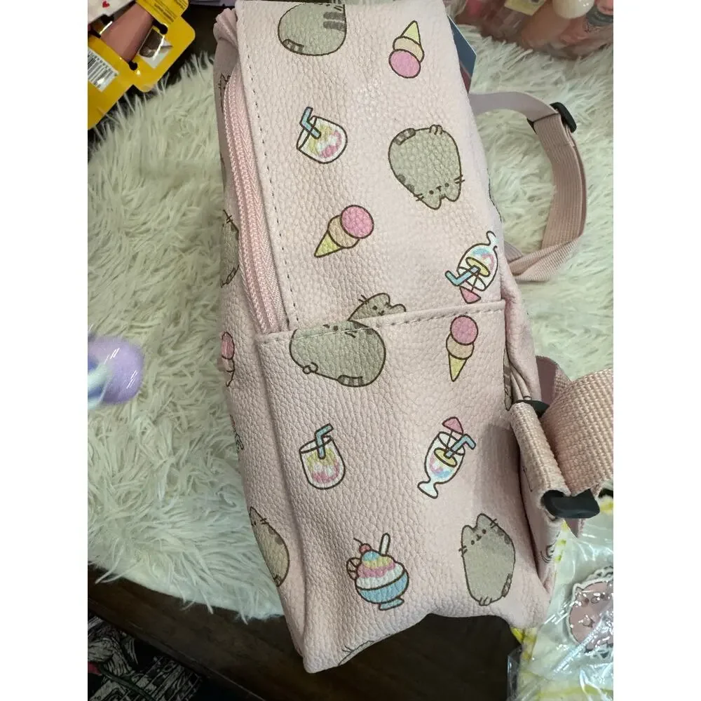 Pusheen the cat small pink backpack pockets zippers limited edition