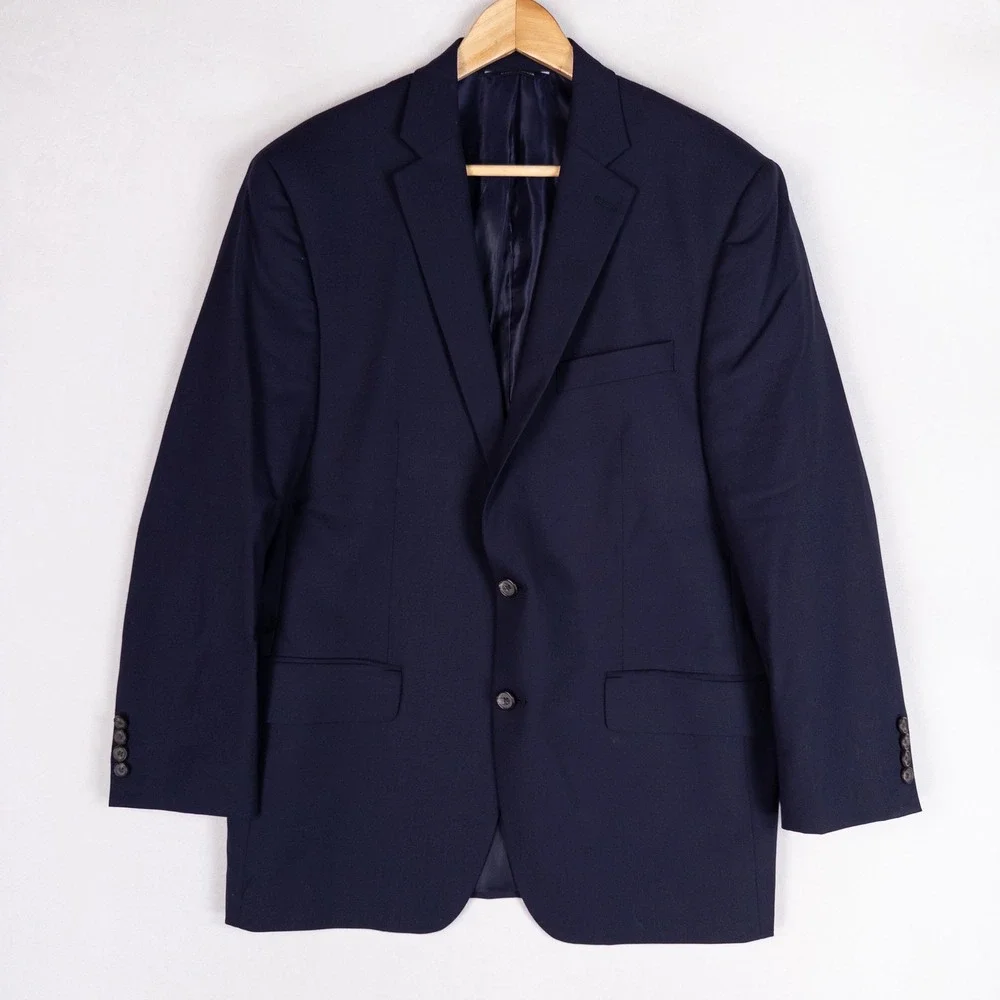Ralph Lauren Mens Blazer 41R Navy Blue Wool 2 Button Double Vent Suit Jacket