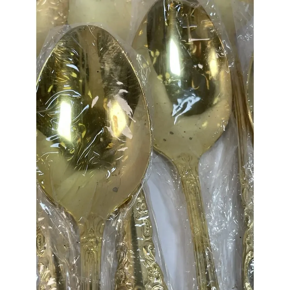 Gibson Gold Electroplated Stainless Steel Flatware Service For 6 - 30 Pc *Read