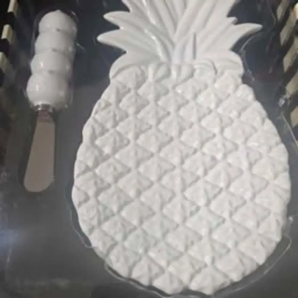 MSC White Pineapple Platter With Spreader Ceramic - New