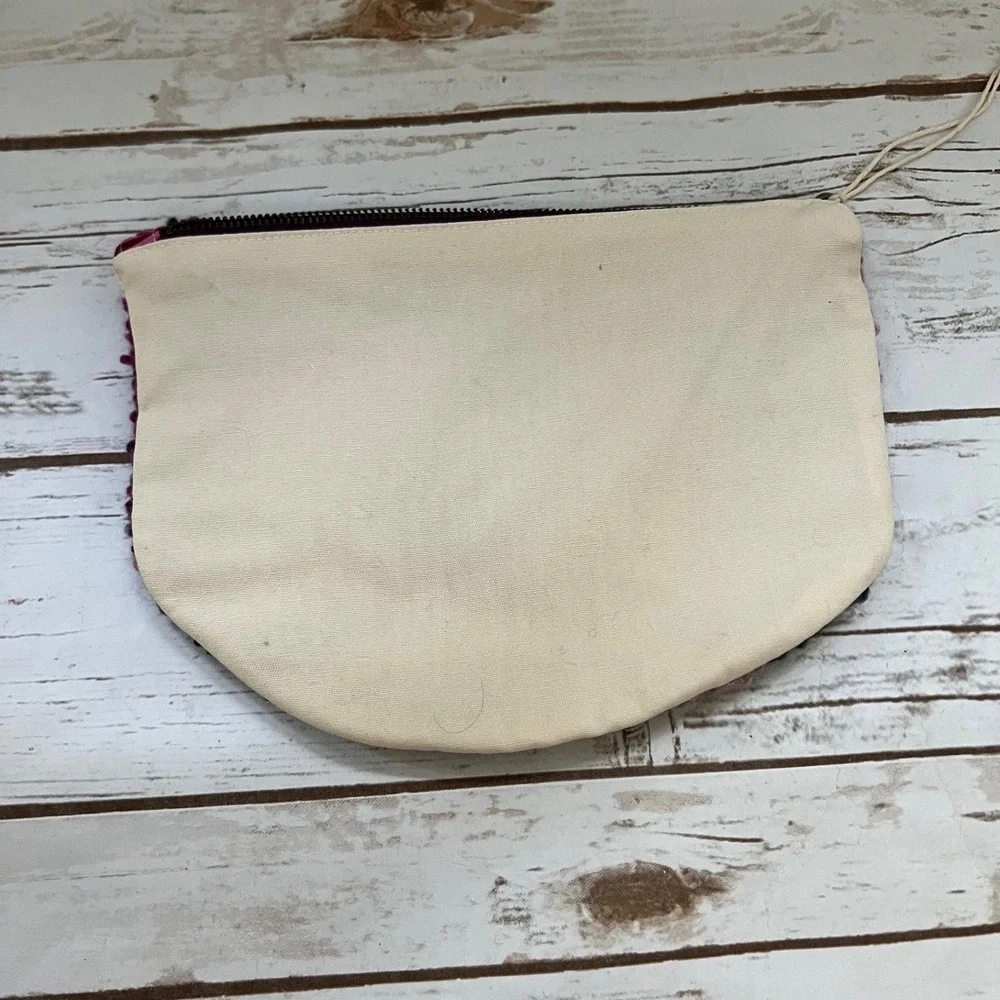 Handmade Clutch Multi-color Punch Needle Tufted Checkered Large OS