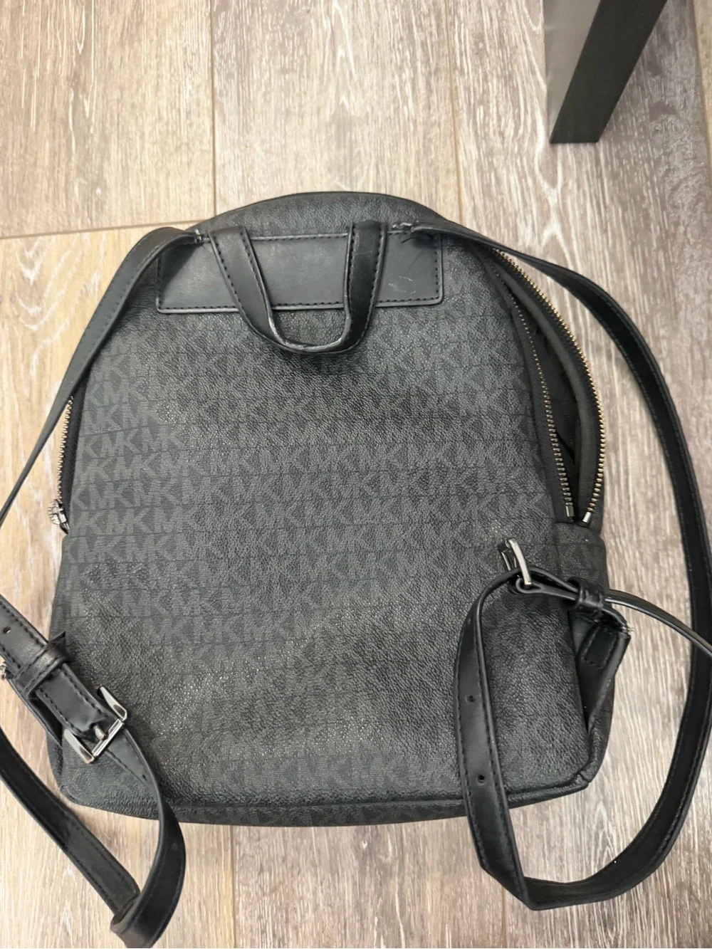 Michael Kors Black/ Grey Studded Medium Backpack