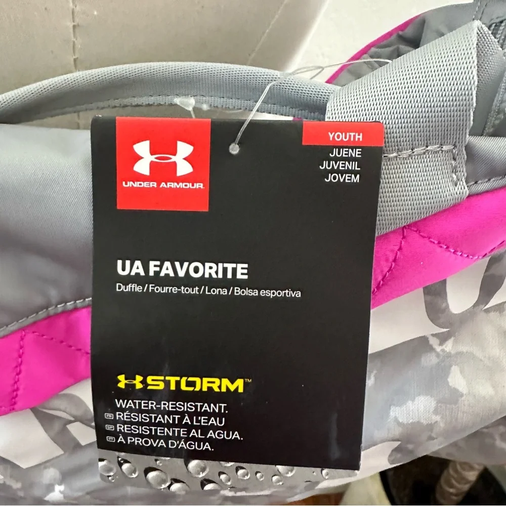 Under Armour Gray and Pink Duffel Bag‎