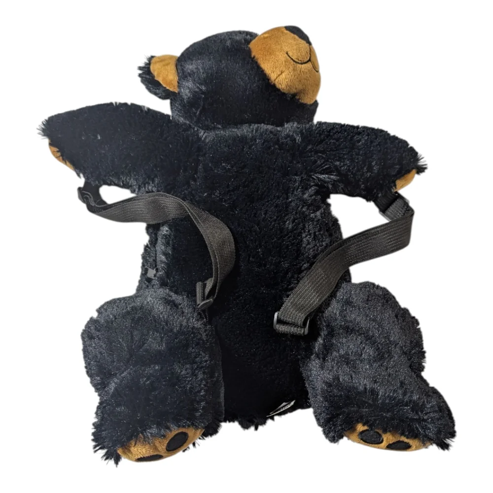 Unipak Kid's Black Bear Plush Backpack