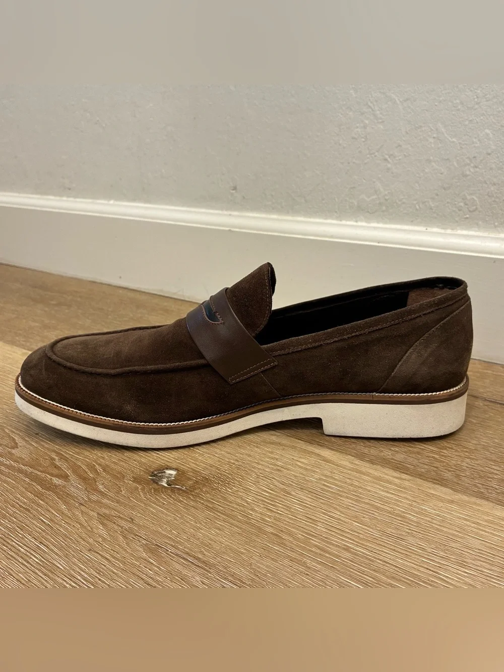 Kemal Tanca Brown Suede Penny Loafers Men's EU 44 US 10 Casual Dress Shoes