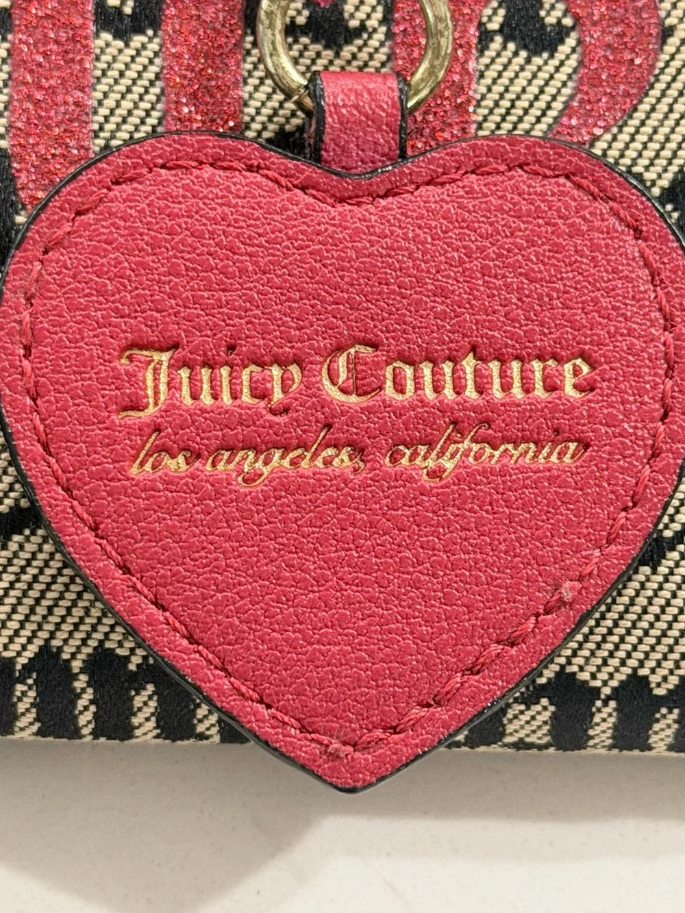 Juicy Couture Red Heart Logo Charm Card Case