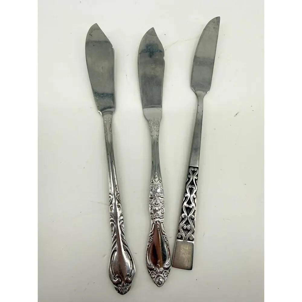 Vintage Butter Servers Lot 3 Jewelry Making Crafts Flatware Art Wind Chime