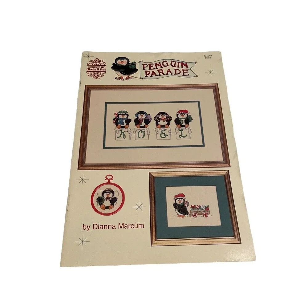 Penguin Parade Cross Stitch Pattern Gloria Pat Dianna Marcum Book 87