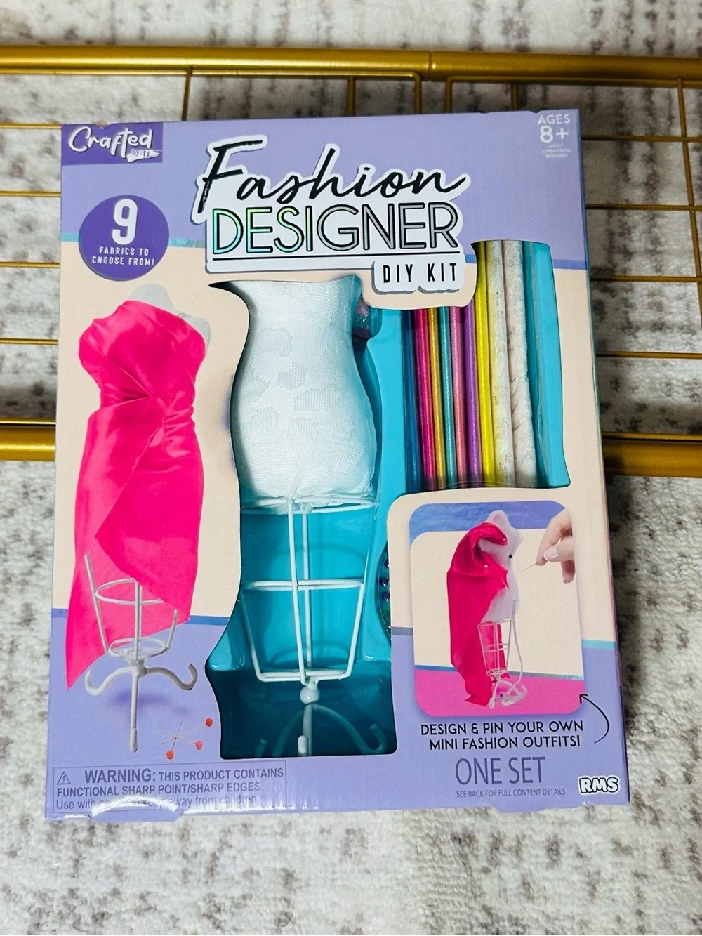 Fashion Designer DIY Kit - Lavender Box with Pink Fabric