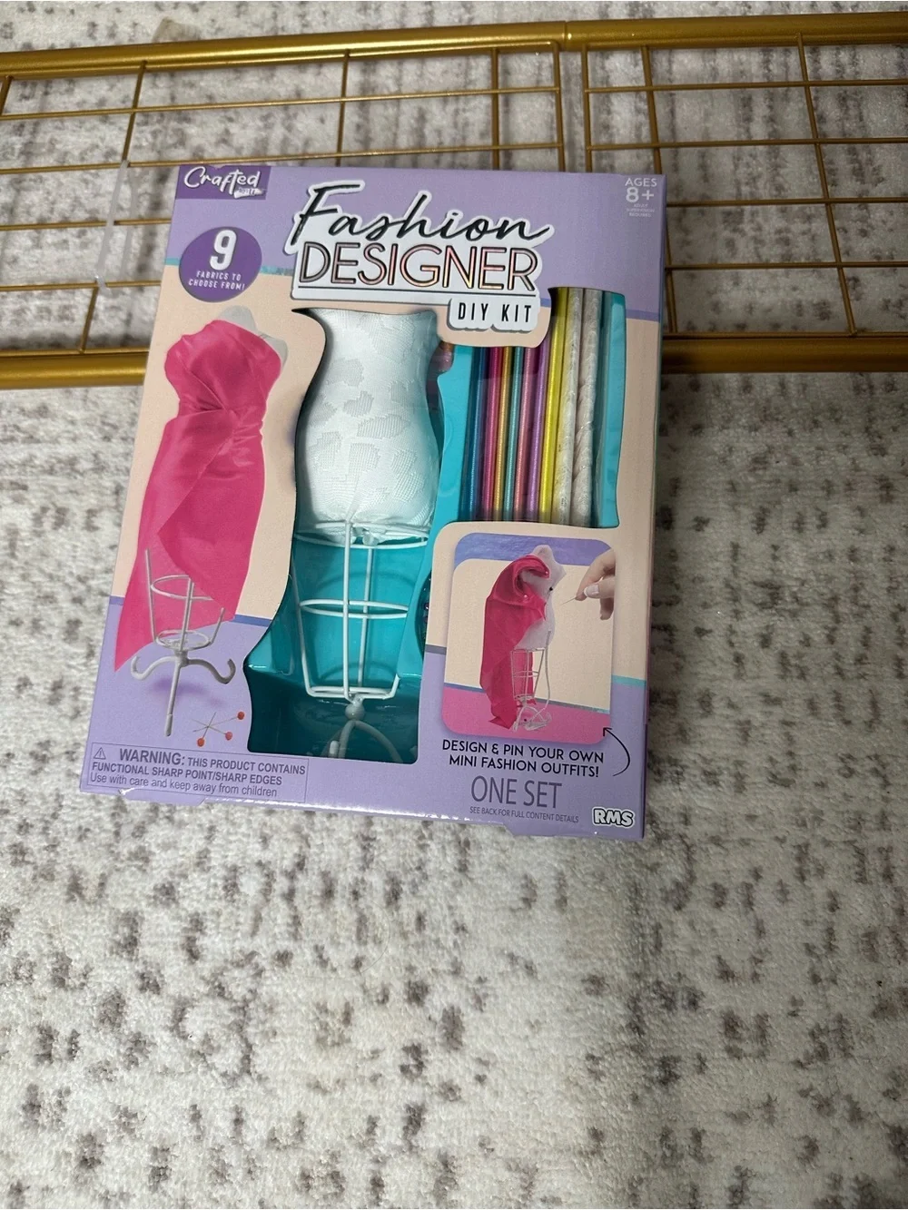 Fashion Designer DIY Kit - Lavender Box with Pink Fabric