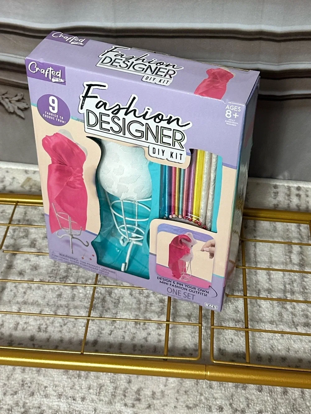 Fashion Designer DIY Kit - Lavender Box with Pink Fabric