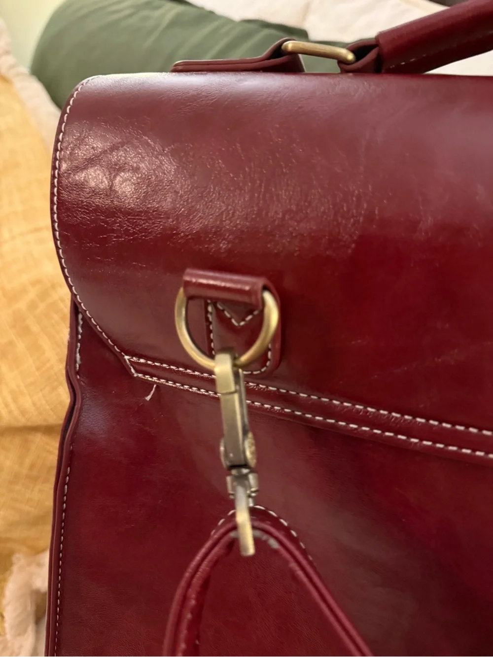 Women's Burgundy Faux Leather Backpack Satchel by Boconi