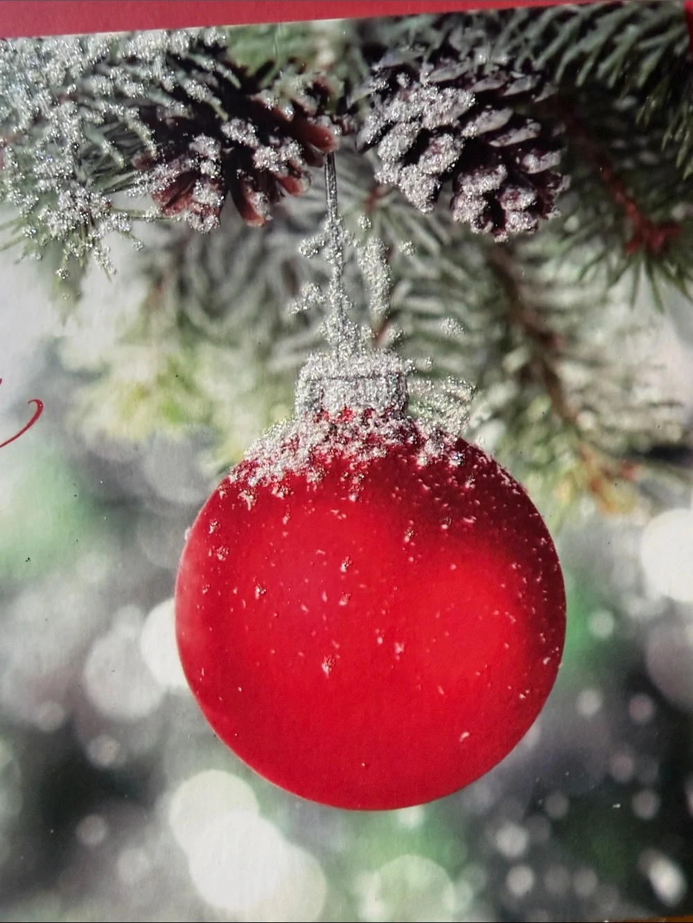 Christmas Red Ornament Holiday Card Box