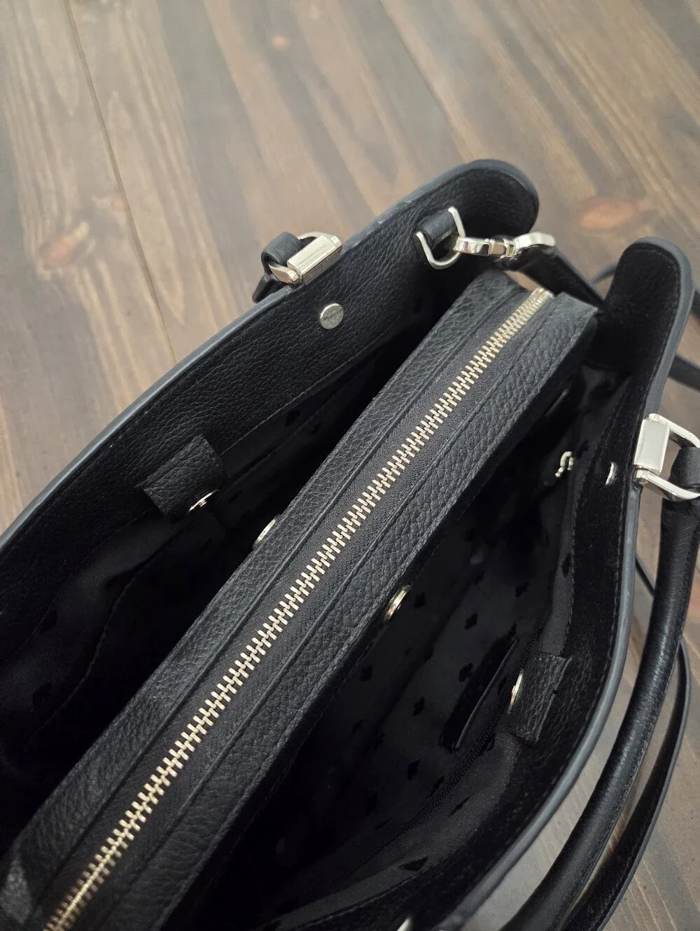 kate spade black leather
