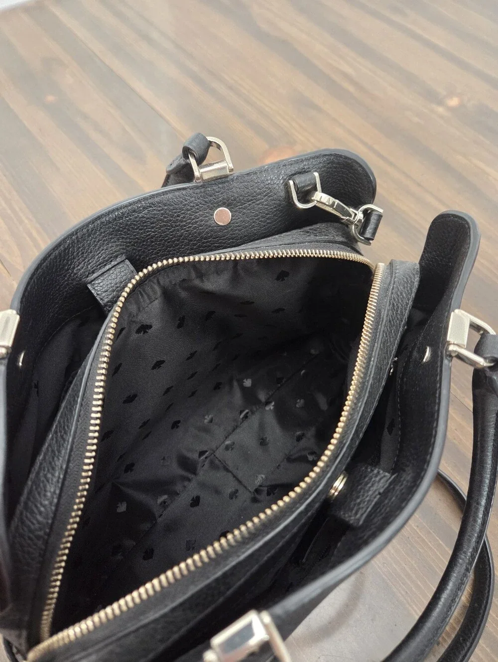kate spade black leather
