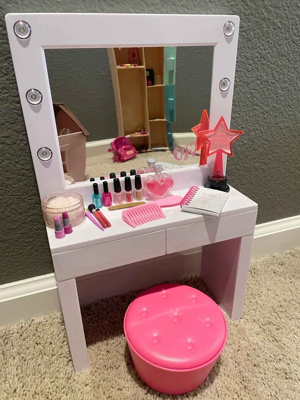 Our Generation Pink Vanity Play Set with Mirror