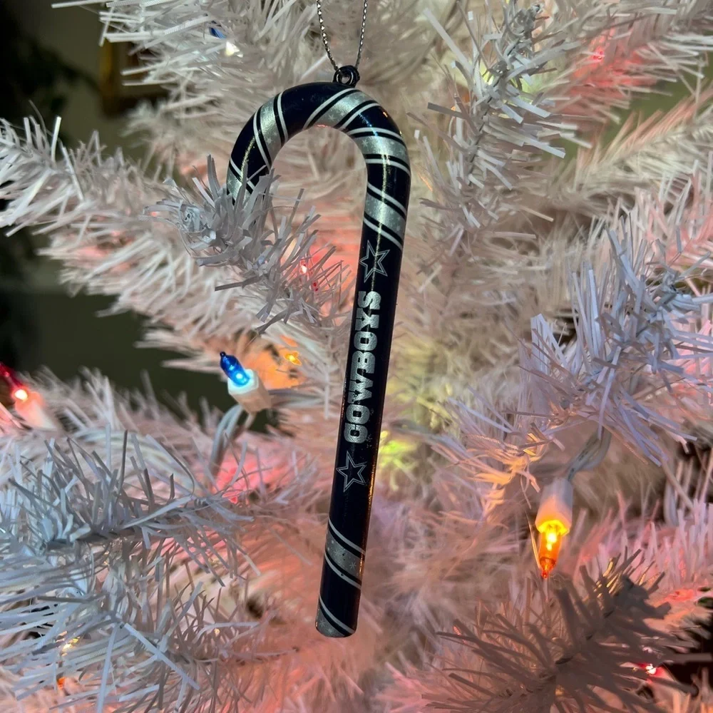 💙 Vintage NFL Dallas Cowboys Candy Cane Christmas Ornament Forever Collectible