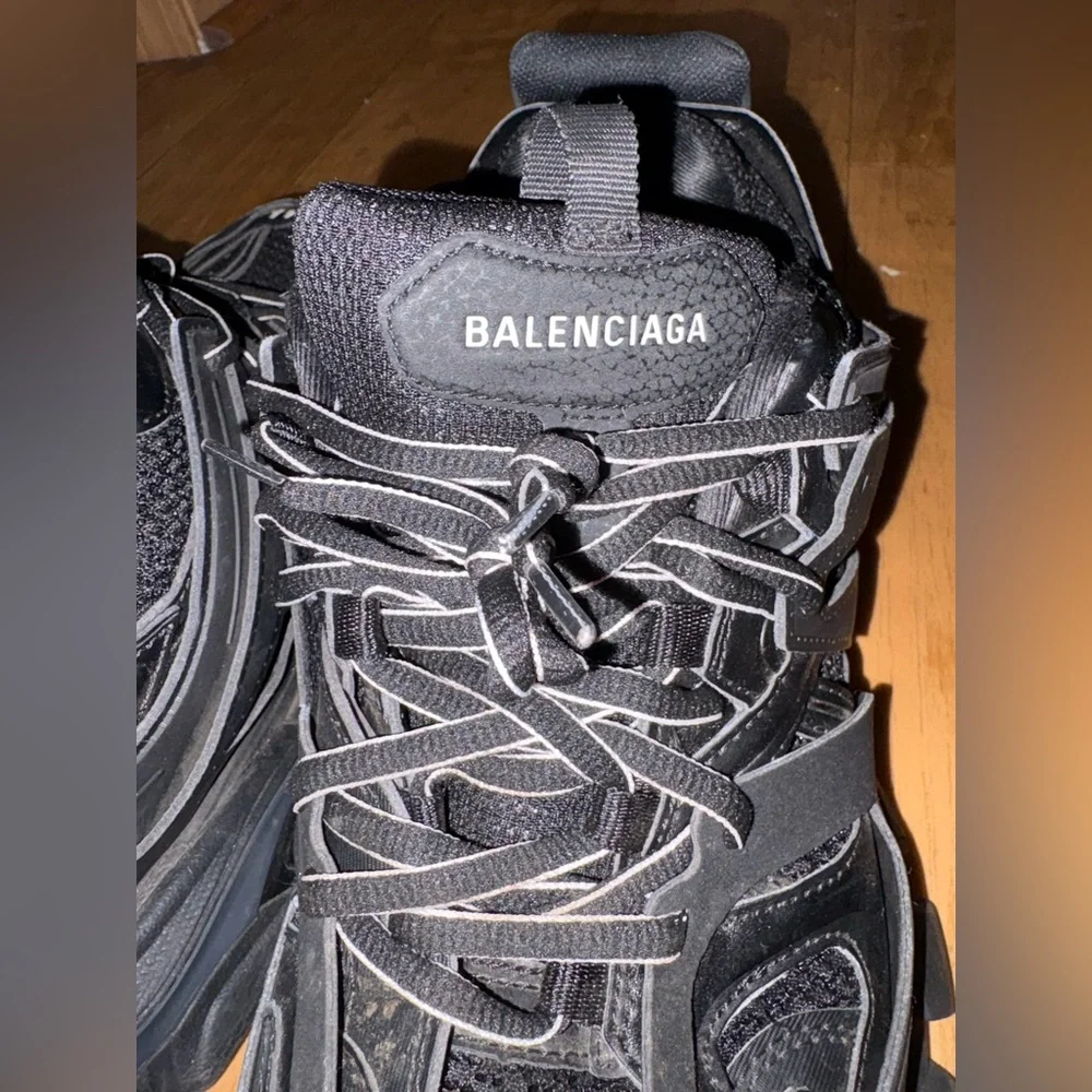 Balenciaga Black Triple S-Style Chunky Sneakers