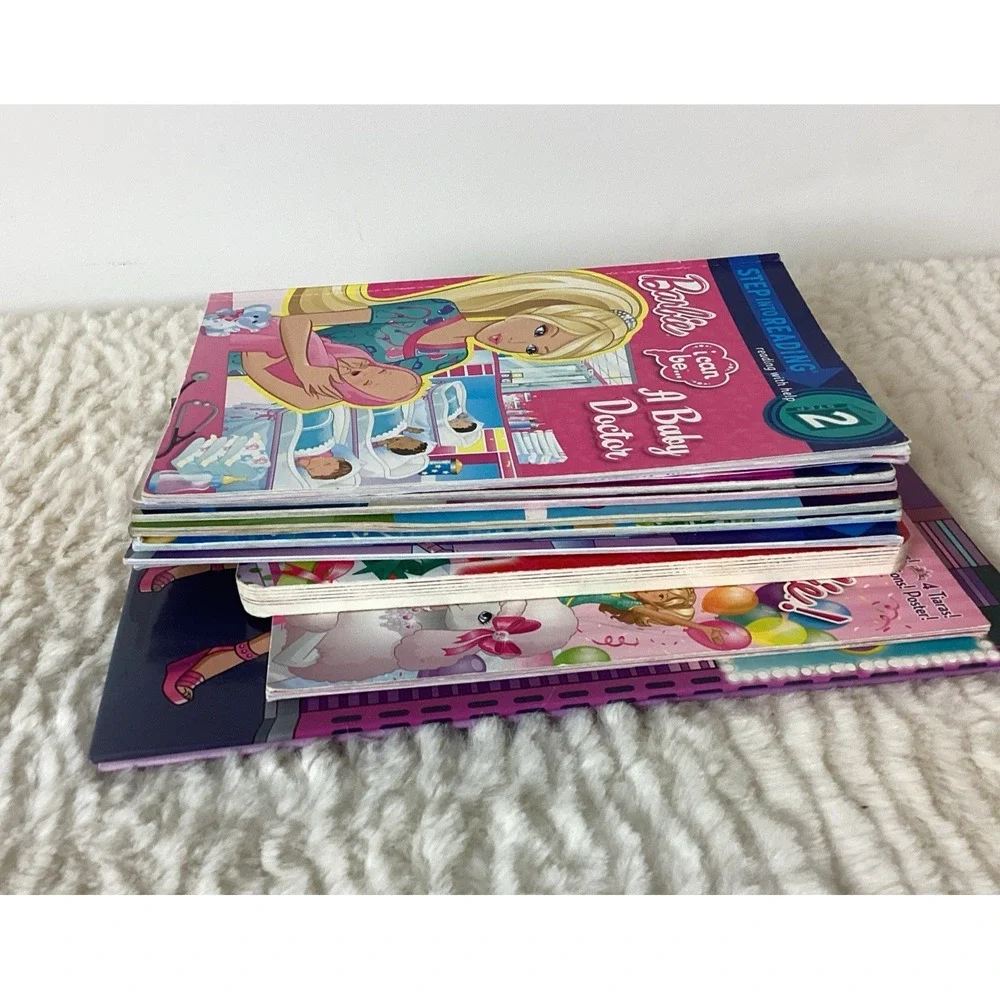 Barbie Picture Books & Leveled Readers, Stickers Lot of 10 Stories