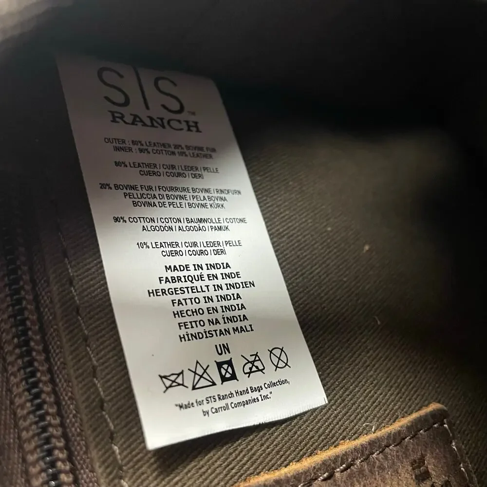 STS Ranchwear Brown Leather & Black-White Cowhide Backpack