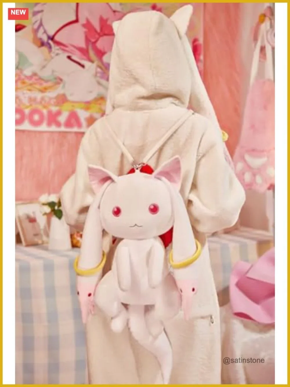 Officially Licensed Kyubey Anime Backpack, Spacious Polyester Backpack