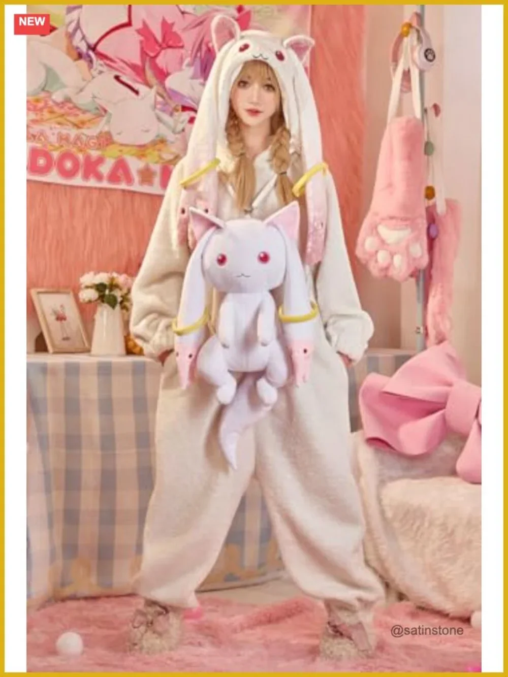Officially Licensed Kyubey Anime Backpack, Spacious Polyester Backpack