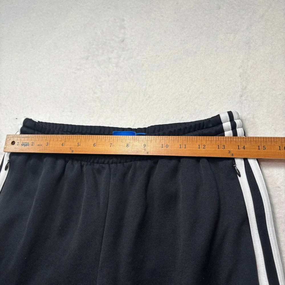 Adidas Originals Mens Black White Three Stripe Trefoil Track Pants Medium #883