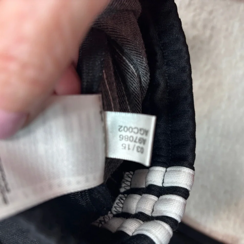 Adidas Originals Mens Black White Three Stripe Trefoil Track Pants Medium #883