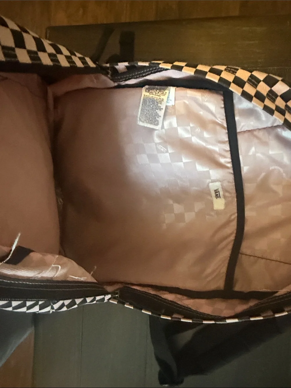 Vans pink & black Checkerboard Backpack