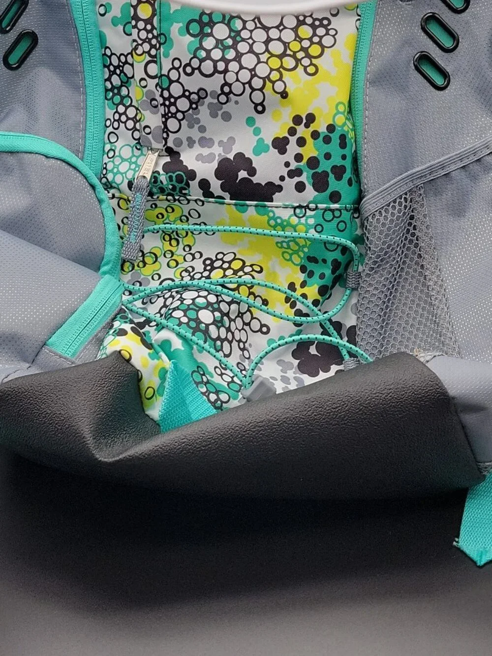 Fuel Large Backpack, Gray Teal Multicolor, Zip, Padded Straps, Pockets, School