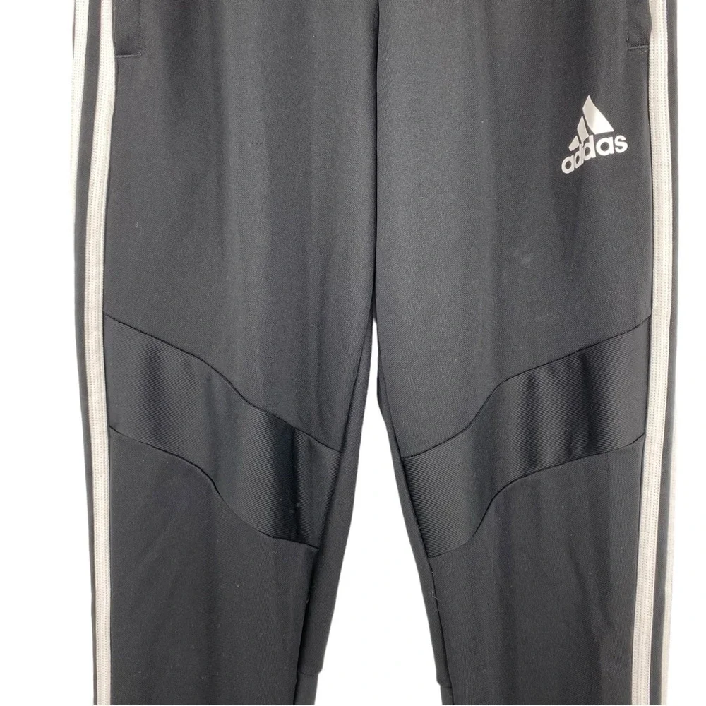 Adidas climacool athletic athleisure black 3 stripe pants sz small