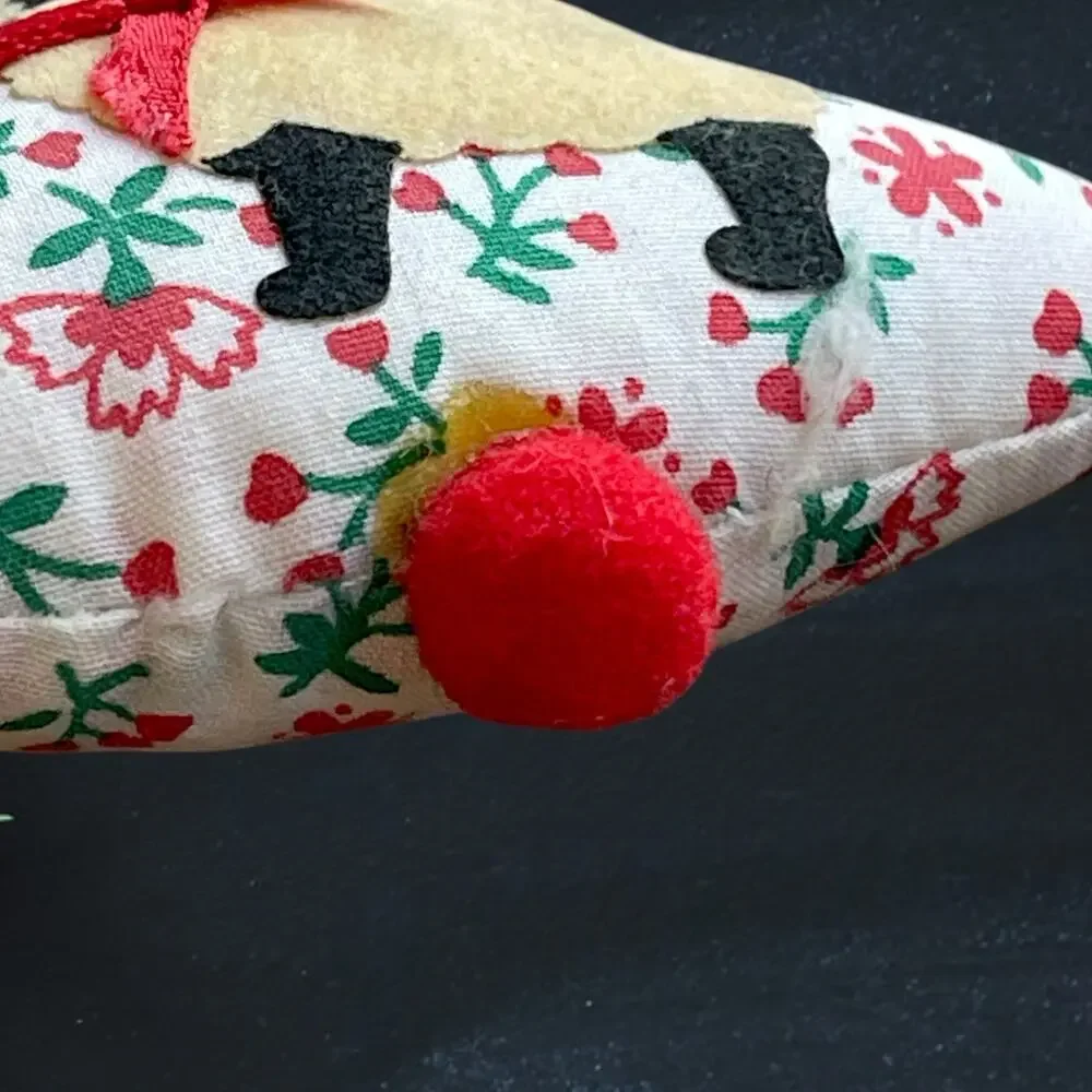 Vtg. Set of 3 Panda Cat Sheep Pillow Christmas Holiday Ornaments Retro Animal