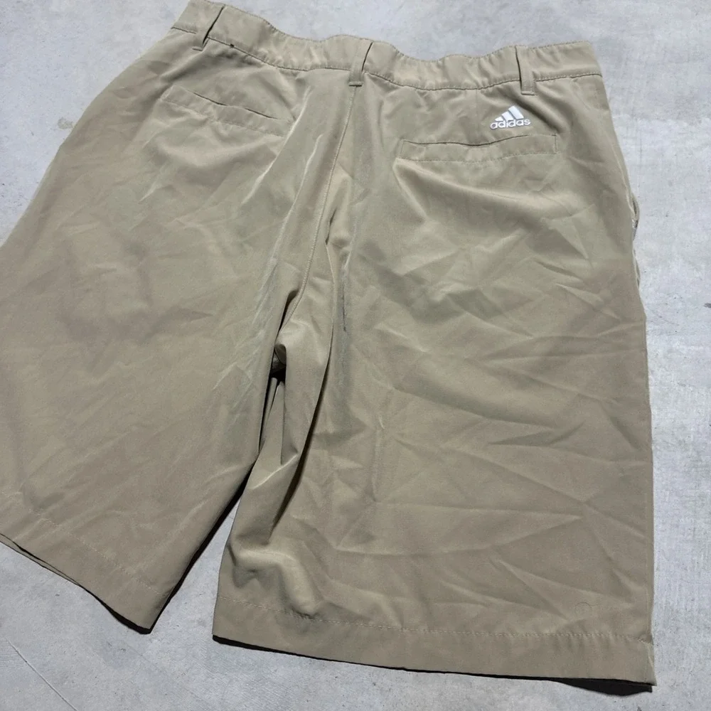Adidas Golf Shorts Men's SZ 36 Khaki Athletic Stretch Shorts Activewear Grippy