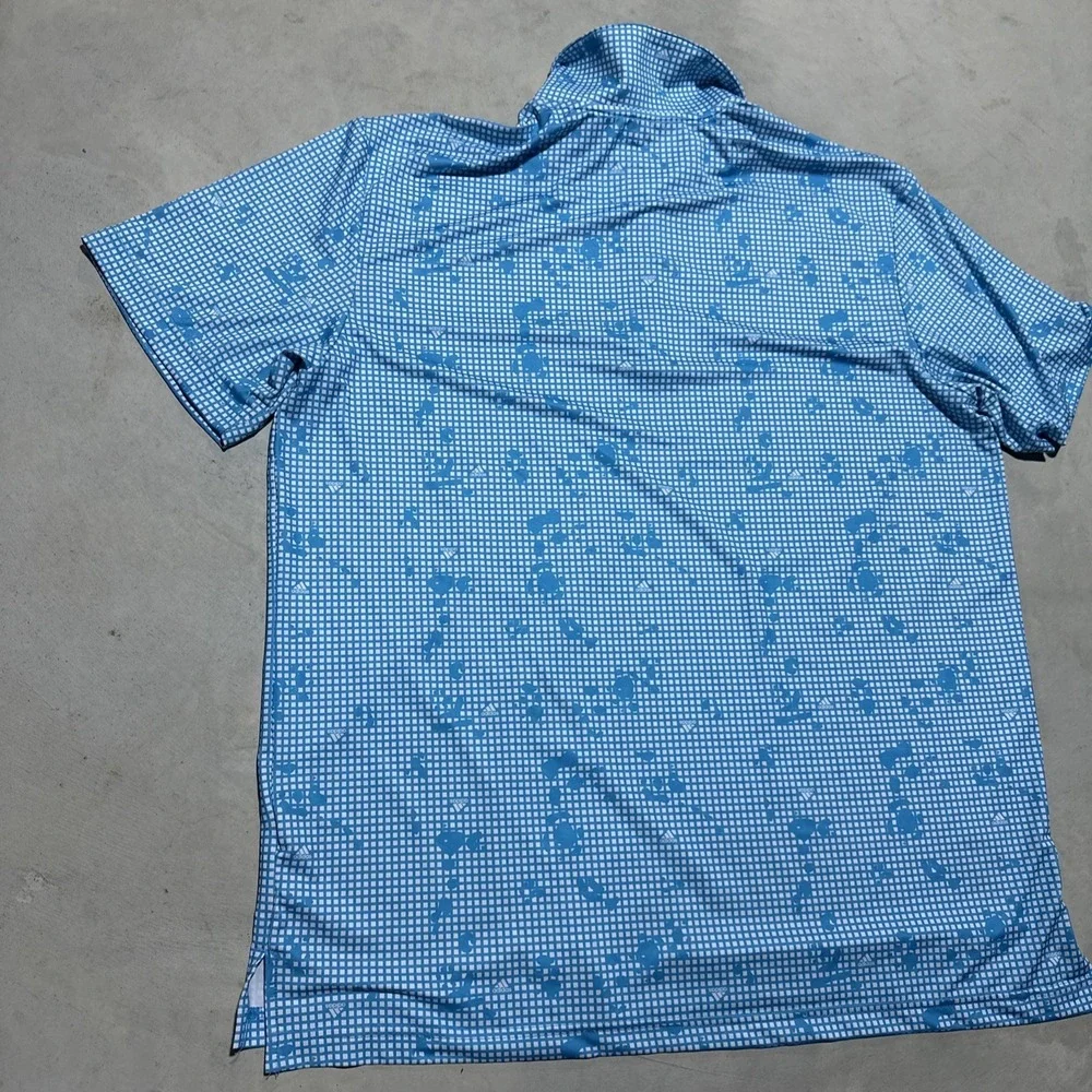 Adidas Golf Blue Night Camo Print Shirt Men's SZ XL Polo Collared Lightweight