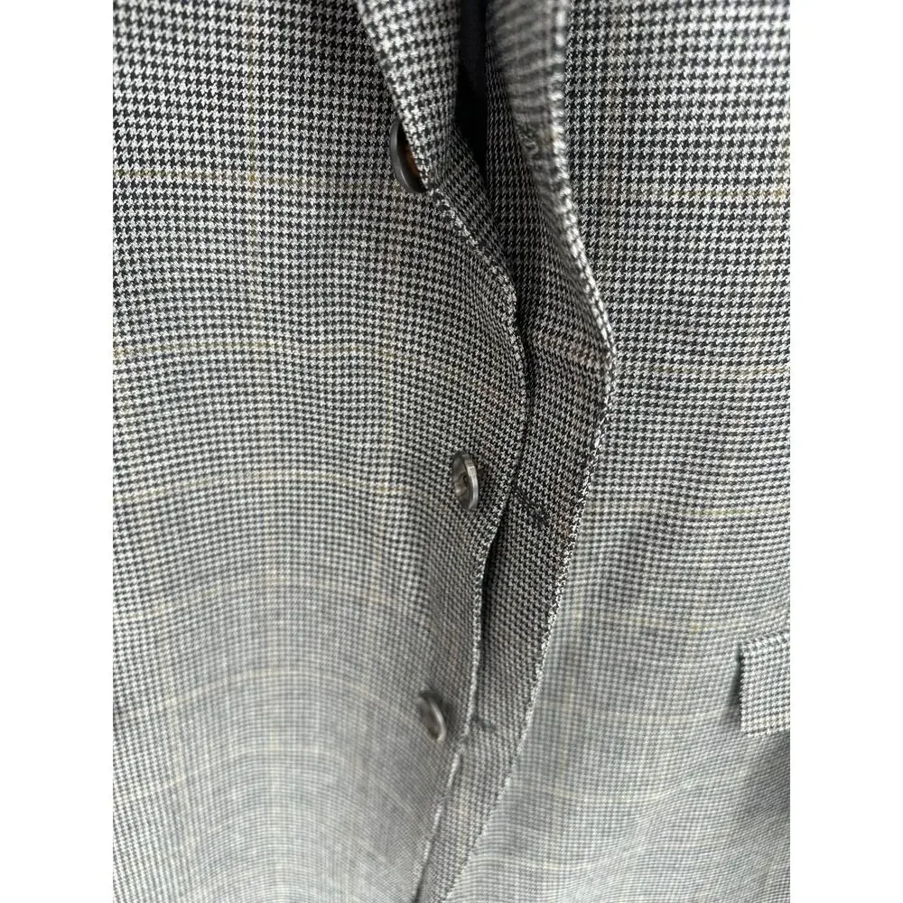 Lauren Ralph Lauren Suit Jacket Men 46R Grey Black‎ 100% Wool Two Button Notch