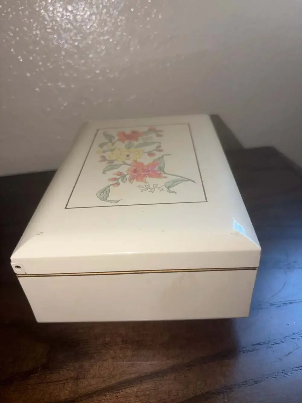 Vintage Prima Otagiri Lacquerware Floral Musical Jewelry Box Plays The Way We We