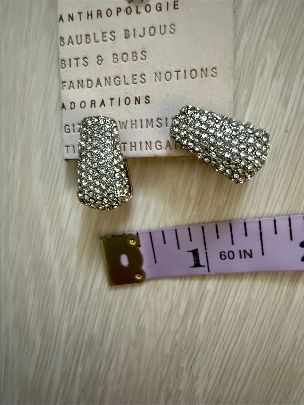 Anthropologie Mini Glitz Huggie Hoop Silver Earrings