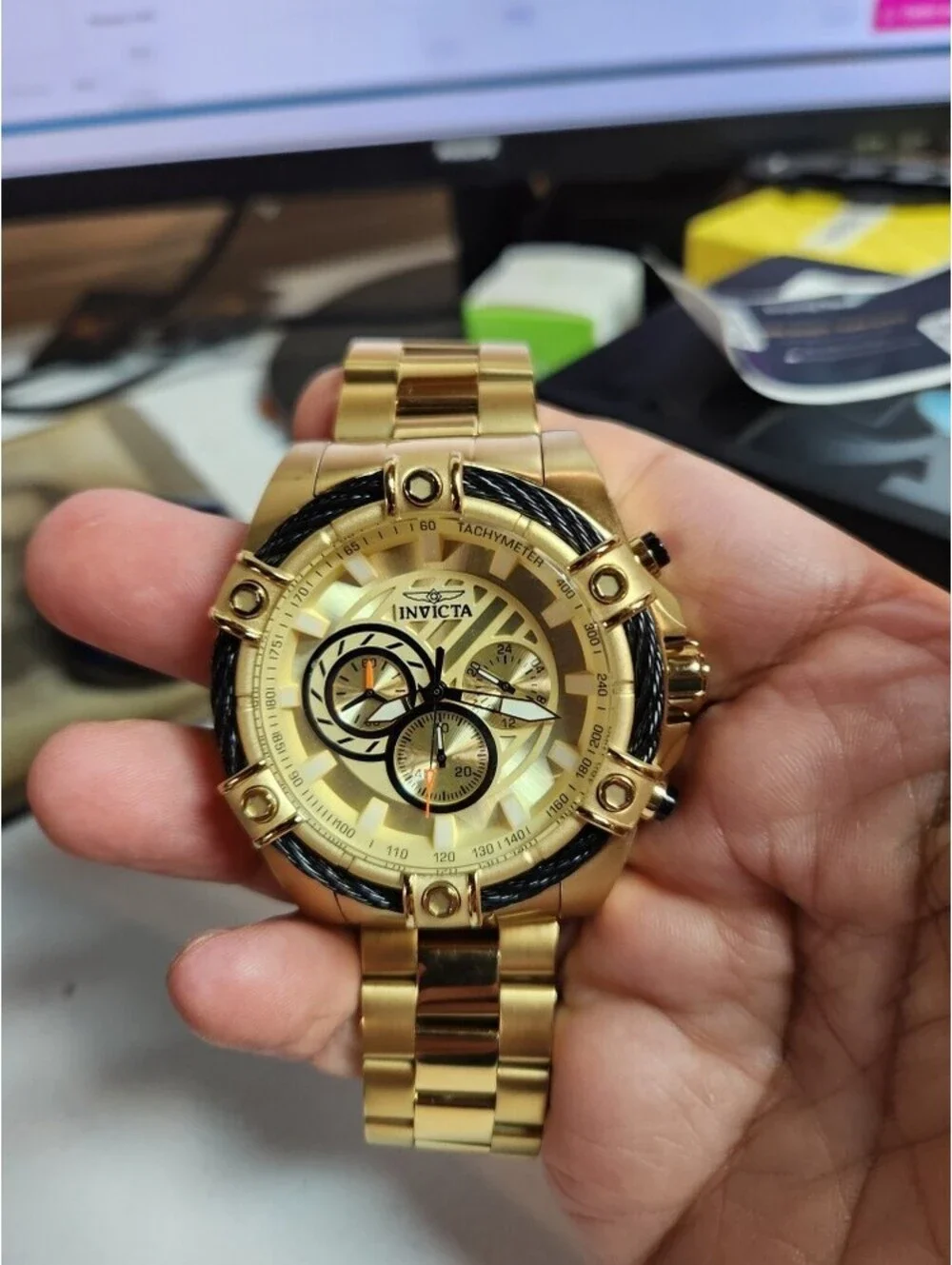 Invicta Bolt Ace Men's Watch - 52mm. Gold (25515)
