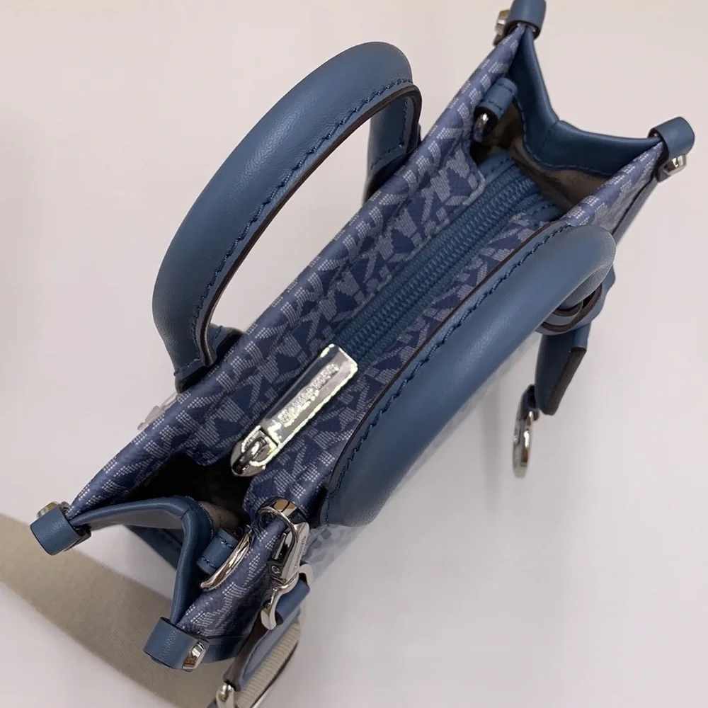 Michael Kors Mirella Extra-Small Ombré Logo Crossbody XBODY ShopperBag Denim NWT