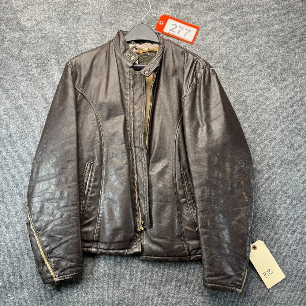 Vtg Bermans Leather Motorcycle Jacket 38 MIB Men In Black Sony Pictures Costume
