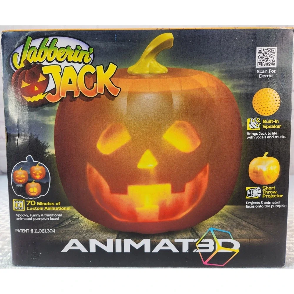 NEW Jabberin' Jack 12 In. Animated Built-In Projector and Speaker USB or Battery