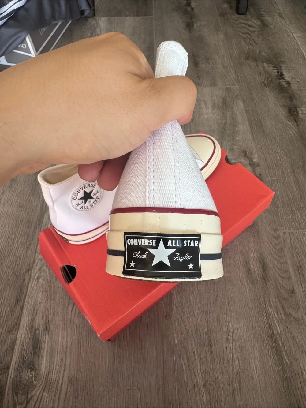 Men 8.5 Women 10.5 - Converse Chuck 70 Canvas High Top White Garnet Egret Ivory
