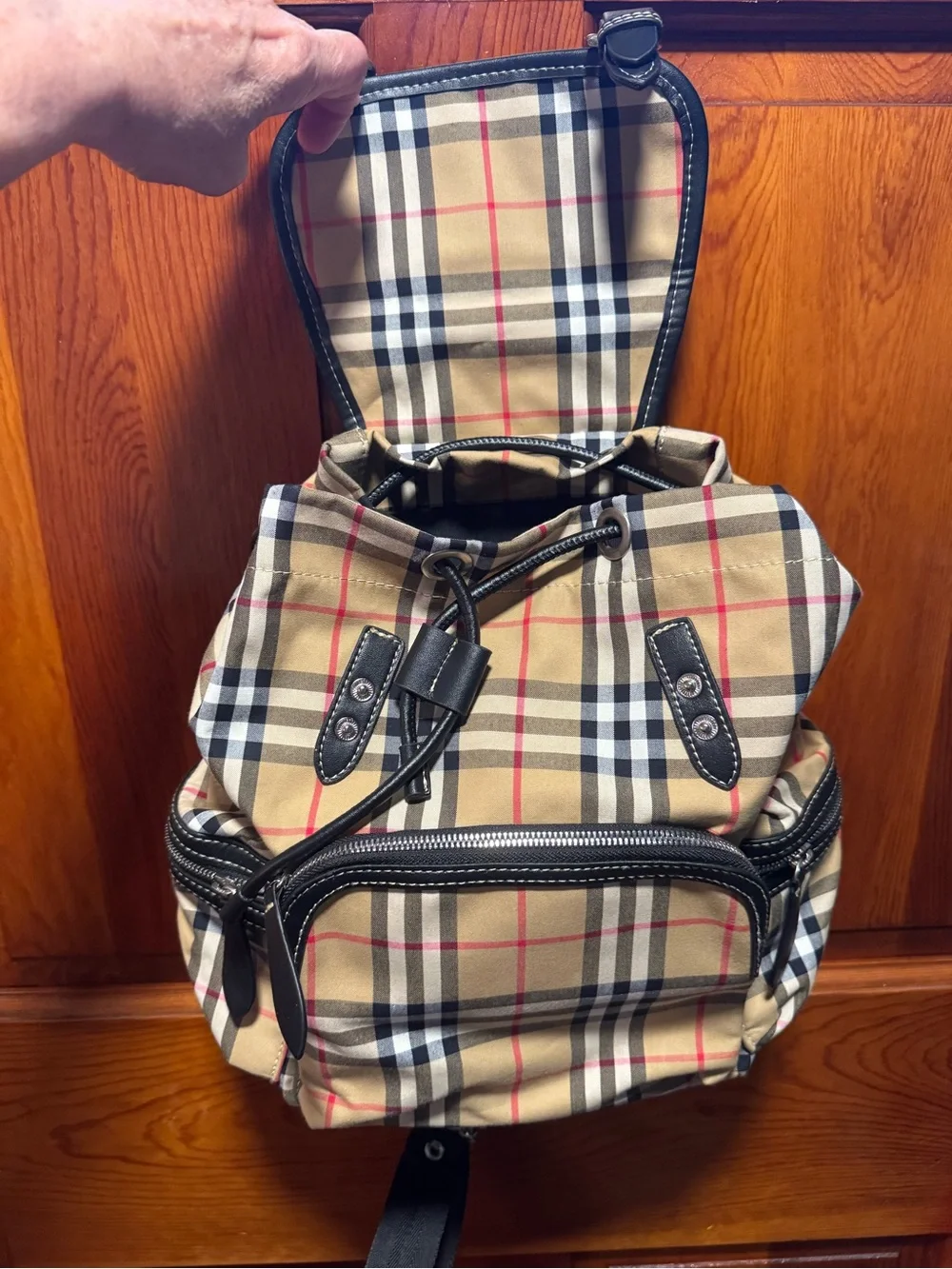 Burberry backpack trim pockets