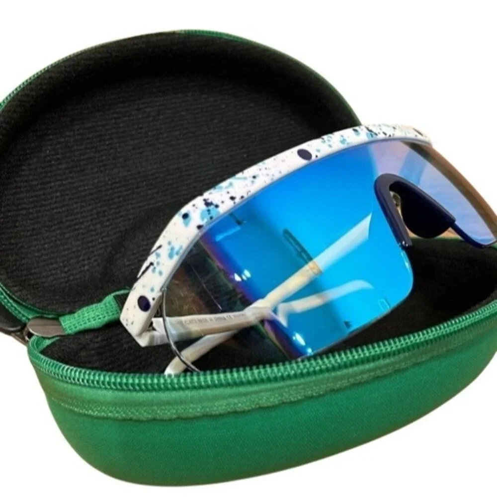 Tipsy Elves Blue Bender Mirrored Sunglasses Unisex New Beach Retro Vacation