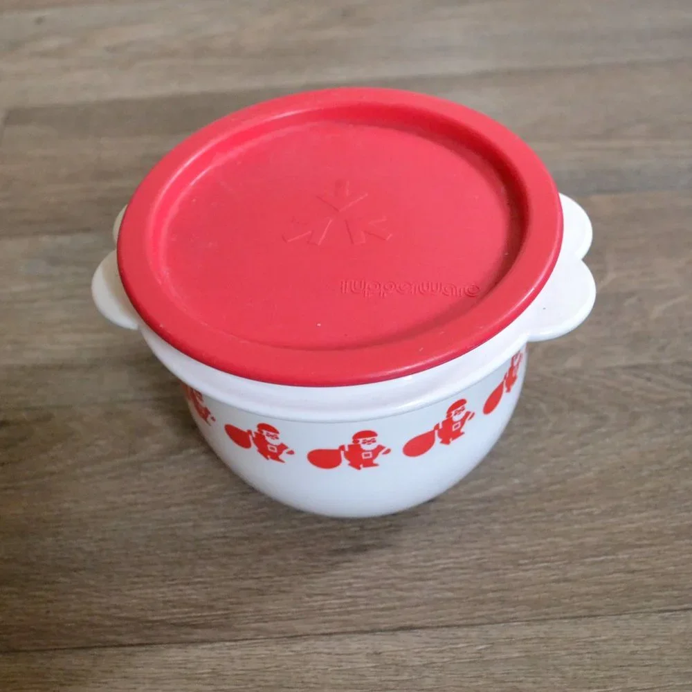 Tupperware red santa
